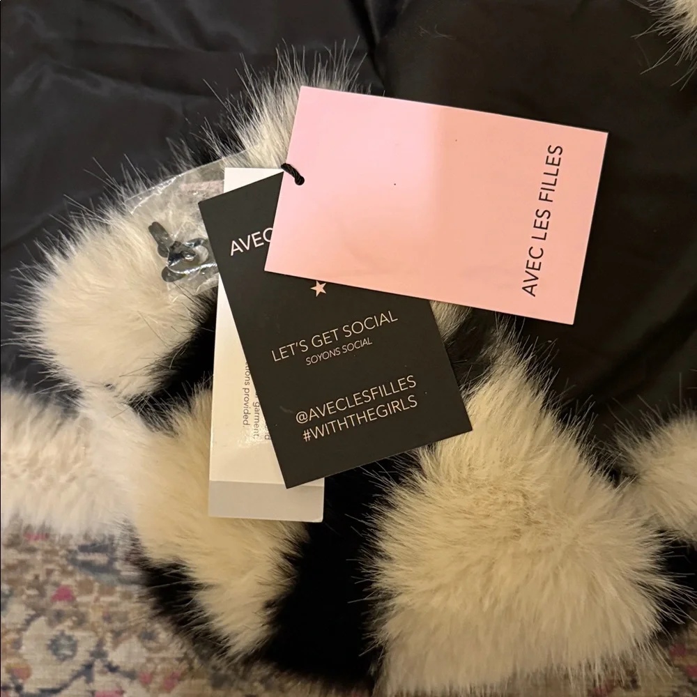 Avec Les Filles Faux-Fur Zebra Cropped Coat Anthropologie